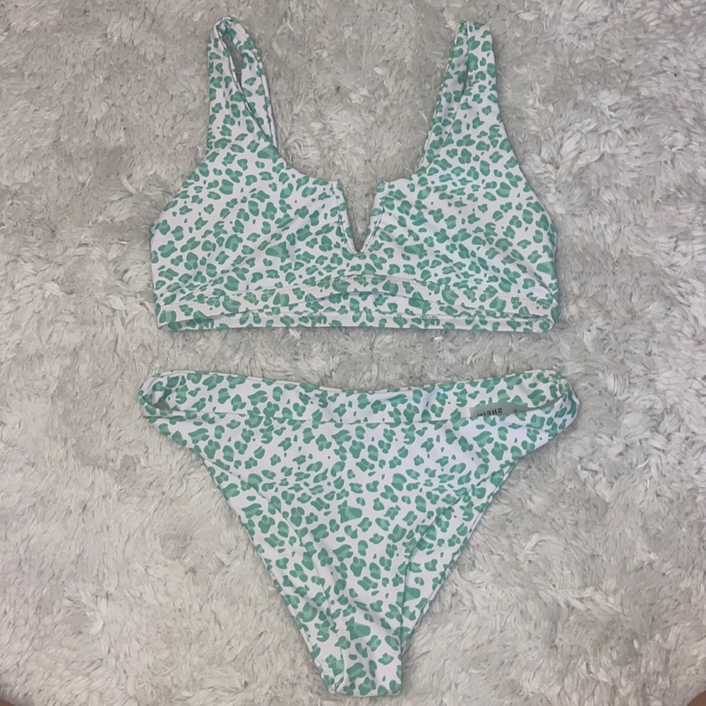 Green Leopard Print Bikini